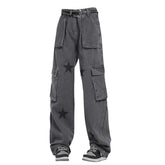 Downtown Girl – Baggy-Jeans mit Sternmuster